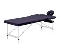 Table de Massage Pliable 3 Zones Aluminium Noir et Beige Lit Banc vidaXL
