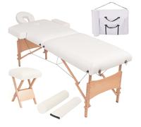 Table de Massage Pliable et Tabouret Blanc Chaise Lit de Massage vidaXL