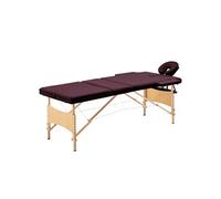 vidaXL Table de massage pliable 3 zones Violet vin