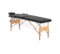 Table de massage pliante - 2 zones - 185 x 70 x 62 - 86 cm - 220 kg - Noir | physa