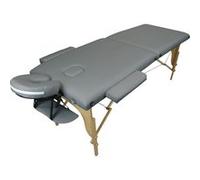 Table de massage pliante 2 zones en bois avec panneau Reiki + Accessoires et housse de transport - Gris - Vivezen Gris