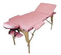 Table de massage pliante 3 zones en bois avec panneau Reiki + Accessoires et housse de transport - Rose pastel Rose pastel G