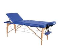 Table de Massage Pliante en Bois MIA Noir, Ivoire, Gris, Bleu, Rose, 60 ou 70cm, 3 Plans légère avec Sac de Transport et Accessoires (Bleu, Largeur 70 cm)