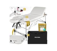 Table de massage pliante largeur 70cm réglable en hauteur blanc