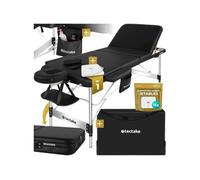 tectake® Table de Massage Pliante Professionnelle 3 Zones Aluminium Cosmetique Lit de Massage Table Esthetique Tatouage Portable avec Appuie-tête Amovible Repose Bras, Housse de Transport Incluse