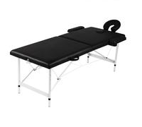 Table pliable de massage Noir 2 zones avec cadre en aluminium
