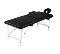 Table de Massage Pliante Lit de massage 2 Zones Crème Cadre Aluminium Sac vidaXL