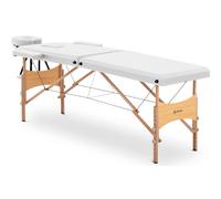 Table de massage Pliante Table esthétique pliante Bois de hêtre 220 Kg Blanc