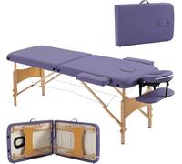 Table De Massage Portable, Canapé De Thérapie Pliant En 3 Sections, Avec Dossier Réglable, Accoudoir For Le Visage Et Étui De Transport | Pour Le Tatouage Cosmétique(Purple,185 * 60 * 78cm)