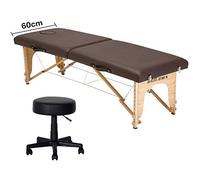 Table de massage portable - Lit thérapeutique léger à 3 sections avec cadre pliable en aluminium et tabouret