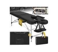 Table de massage portable pliante 2 zones noir ergonomique ajustable multifonctions 205 x 95 x 89 cm