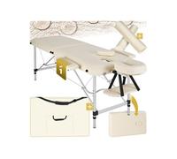 Table de massage portable pliante en aluminium et synthétique beige