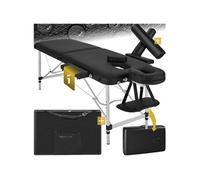 Table de massage portable pliante en aluminium et synthétique noir