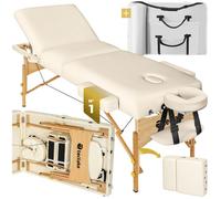 Table de massage - TECTAKE - Table de soin SOMWANG portable 3 zones avec sac de transport 218 x 102 x 65 - 90 cm - Beige