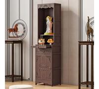 Table De Méditation avec Rangement, Autel Bouddhiste en Bambou, Table D'autel Personnelle, Armoire De Prière Chinoise Pooja, pour Salon, Chambre, Bureau(43cm/16.9in)