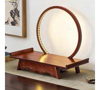 Table de méditation avec spot LED, autel en bambou pour la maison, idéal pour les prières, rituels, divination et affichage des statues de Bouddha