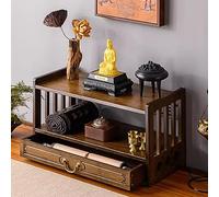 Table de méditation avec tiroir - Table Puja pour prières, culte et détente du thé - Étagère de rangement de bureau pour pots, plantes et livres