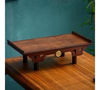 Table de méditation bouddhiste en bois massif pour Bouddha, table de méditation marron de 40 cm pour offrandes et encens, fixation murale, idéale pour les rituels Puja et la décoration spirituelle