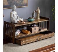 Table de méditation en bambou avec tiroir de rangement, autel spirituel et centre de relaxation pour sorcellerie, prières bouddhistes et divination