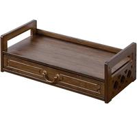 Table De Méditation En Bambou Avec Tiroir - Table À Thé De Relaxation Spirituelle, De Prière Bouddhiste, De Divination, Pour Un Culte Personnel Et Un Espace Spirituel Paisible, Noyer, 42 X 25 X 16,5