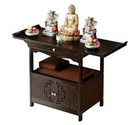 Table de Méditation en Bambous Table D'autels à 3 Niveaux pour la Spiritualité Armoire D'autels Bouddhiste avec Rangement pour Prière, Méditation, Sanctuaire à Domicile(100x40x100cm)
