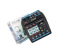 Table de Mixage 4 Canaux DJ avec Sans-fil USB et Alimentation 48V pour Podcast Streaming Enregistrement Studio Pro Console Audio(White)