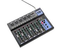 Table de Mixage 7 Canaux, Console Mixage Audio Professionnelle, Alimentation Fantôme 48V, USB Bluetooth DSP Effets, Égaliseur 3 Bandes, Idéal Pour Podcast Karaoké Studio Scène Bar, Compacte 33x23x3.7c