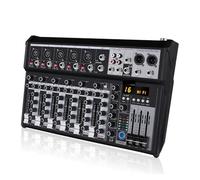 Table de mixage audio 7 canaux avec Bluetooth 5.0, console de mixage numérique USB avec alimentation fantôme 48 V, mixeur de son professionnel pour PC, diffusion en direct, karaoké, réunions et scène