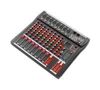 Table De Mixage Audio 8 Canaux Console Mixage Professionnelle LED Mixeur Audio Métal Noir, Mixeur Et Contrôleur MIDI Portable Et Ultra Performant Entrée XLR TRS +48V Phantom Sortie XLR RCA
