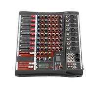 Table de mixage audio 8 canaux, DJ Live Studio avec Bluetooth, USB, alimentation fantôme 48 V et affichage LED, tableau de son pour studios de production musicale, bars et scènes