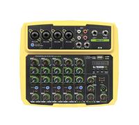Table de mixage audio, B4 / B6 4/6 Channel Mixer Outdoor Conference Audio USB Bluetooth Reverardation Instrument Processeur Live Sound Carte(Dark Gray)