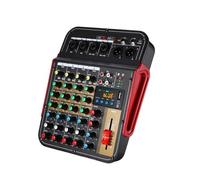 Table De Mixage Audio Bluetooth Et Réverbération Alimentation 48 V Table De Mixage 6 Canaux Carte Son DJ Karaoké Facile à Utiliser