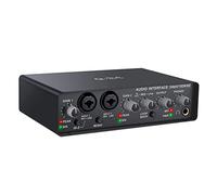 Table de mixage audio, Carte son d'interface audio avec moniteur de mixage console chant le studio d'enregistrement microphone 48V Phantom Power Sound Mixer