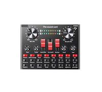 Table de mixage audio, Carte son DJ Studio Audio Interface Mixing Console Enregistrement du casque Microphone Amplificateur Sound Mixer Phantom Power(V8S Sound Card)