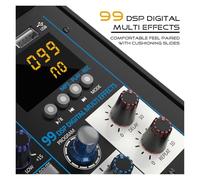 Table de mixage audio, Console de mixage DJ 4 canaux avec mixeur Bluetooth Microphone sans fil UHF for studio scène à domicile Pour studio karaoké(Black MIC)