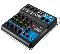 Table de mixage audio DJ professionnelle 5 canaux, connectivité USB et Bluetooth, taille compacte, noir