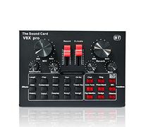 Table de mixage audio, Microphone Bundle ordinateur de condenseur Carte son en direct Téléphone mobile K Song Desktop USB stand extérieur microphone live set(9)