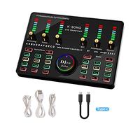 Table de mixage audio, Microphone Bundle ordinateur de condenseur Carte son en direct Téléphone mobile K Song Desktop USB stand extérieur microphone live set(8)