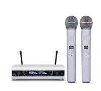 Table de mixage audio, Professionnel Uhf Système de microphone sans fil karaoké émetteur micro à main dual longue portée avec fonction(blanc)