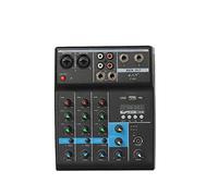 Table de mixage audio professionnelle 4 canaux Bluetooth Console de mixage DJ Scène d'enregistrement USB Console de mixage audio avec effet de réverbération portable et Lightwe