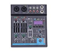 Table de mixage audio professionnelle, 4 canaux, console audio DJ avec USB, Bluetooth, MP3, entrée ordinateur, alimentation fantôme 48 V, pour karaoké, conférences