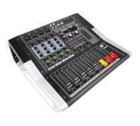 Table de mixage audio professionnelle, table de mixage amplifiée 4 canaux avec stéréo 2x300w, petite table de mixage audio professionnelle, table de mixage d'enregistrement USB avec 99 effets DSP