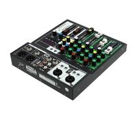 Table de mixage audio - Table de mixage DJ 4 canaux - Contrôleur DJ - 4 effets sonores - Alimentation fantôme 48 V - Bluetooth intégré - Pour KTV à la maison, spectacles sur scène