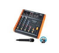 Enceintes, baffle et amplis DJ GENERIQUE table de mixage/console 4 canaux extra compacte usb - ibiza sound mx401 + micro dj koolstar mdj01
