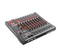 Table de Mixage, Console de Mixage Audio 8 Canaux Professionnelle avec Bluetooth USB, Mixeur 8 Entrées Microphone Alimentation Fantôme 48V, Égaliseur 3 Bandes Fader Précis pour Karaoké Studio Scène