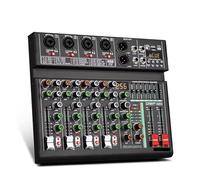 Table de mixage DJ 4 canaux avec 256 effets DSP, connectivité USB/Bluetooth, enregistrement, carte son de studio professionnelle pour mixage PC et console DJ