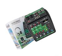 Table de mixage DJ 4 canaux avec streaming audio pour diverses sources audio, lecture multimédia USB et MP3, entrée stéréo, mixeur d'alimentation 48 V pour microphone à condensateur, carte son en