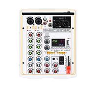 Table de mixage DJ, 99 DSP Effect Mixer 4 canaux Portable 48V Phantom Power Monitor DJ Console de mixage for Studio professionnel(blanc)