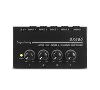 Table de Mixage DJ Amplificateur de casque DX400 canaux Mini répartiteur d'écouteurs stéréo en métal avec adaptateur secteur(Dx400.)
