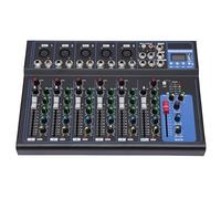 Table de mixage DJ avec amplificateur Bluetooth 7 canaux/6 modes de musique naturel/pop/rock pour console, amplificateur, chaîne stéréo, streaming USB